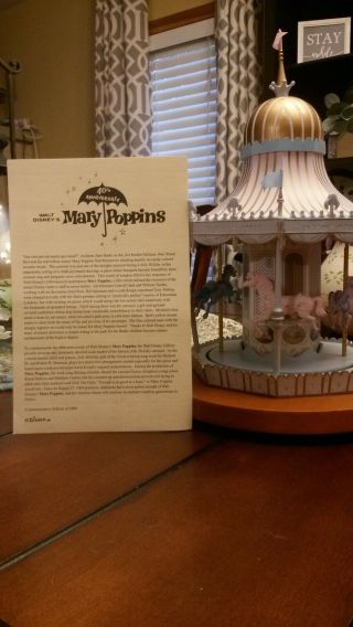 Extremely Rare Disney Mary Poppins Merry Go Round 40th Anniversary 1 Of 1000made