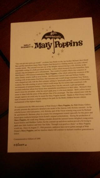 Extremely Rare Disney Mary Poppins Merry Go Round 40th Anniversary 1 of 1000made 4