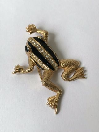 Rare Vintage Signed Christian Dior Frog Brooch Pin