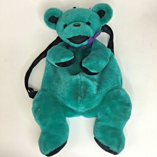 Vintage Steven Smith Grateful Dead Plush Dancing Bear Backpack Teal Blue Purple