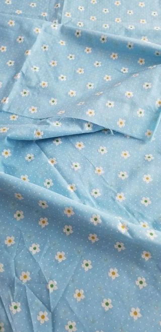 Vintage Flocked Fabric Blue Flocked Floral Semi Sheer Flocked Dotted Swiss 2
