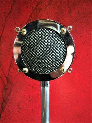 Vintage RARE 1940 ' s Astatic DD - 104 crystal microphone w Electro Voice desk stand 2