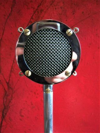 Vintage RARE 1940 ' s Astatic DD - 104 crystal microphone w Electro Voice desk stand 4