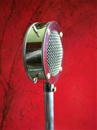 Vintage RARE 1940 ' s Astatic DD - 104 crystal microphone w Electro Voice desk stand 5