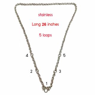 Thai Amulet Necklace Stainless Steel Chain 26 Inches 5 Hook For Buddha Pendant