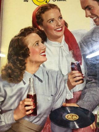 Dr Pepper 1940s Cardboard Sign 16x25 In Framed Rare Coca Cola
