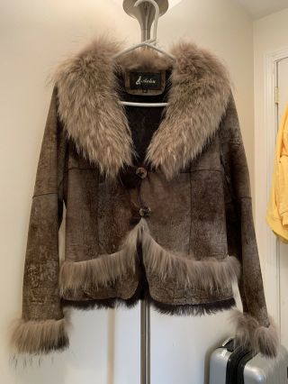 Vintage Rabbit And Fox Fur Coat For Women.