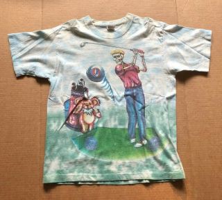 Vtg 90s Grateful Dead Golf Skeleton Tie Dye T Shirt Size Large Dc White House