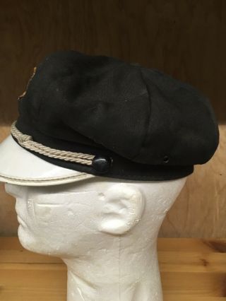 ANTIQUE HARLEY - DAVIDSON CAPTAINS White HAT CAP 30 ' S - 40 ' S - 50 Knucklehead 3