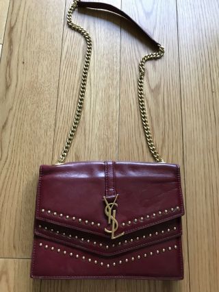 Ysl Yves Saint Laurent Vintage Burgundy Leather Shoulder Bag
