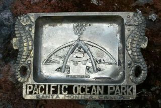 Vintage Pacific Ocean Park Souvenir Tray Seahorses Santa Monica,  California