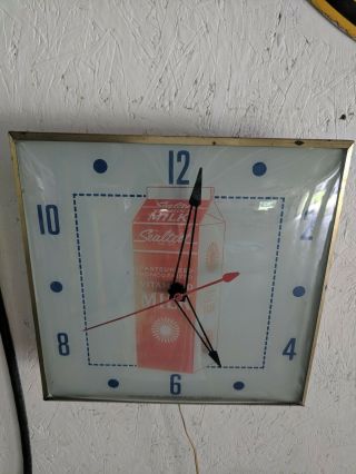 Pam Vintage Sealtest Milk Dairy Advertising Lighted Clock