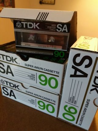 3 Boxes Of 10 (total Of 30) Tdk Sa 90 Cassettes.  Vintage 1985.