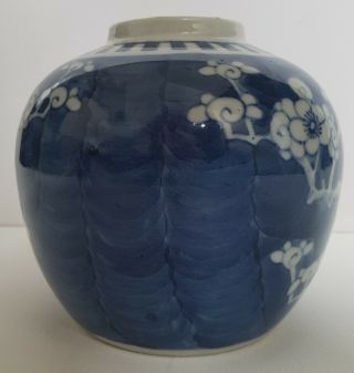 GOOD ANTIQUE CHINESE BLUE & WHITE PORCELAIN PRUNUS BLOSSOM JAR 2