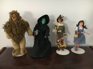 Wizard Of Oz Vintage Collectible Dolls - Dorothy,  Scarecrow,  Witch,  Lion 1980’s