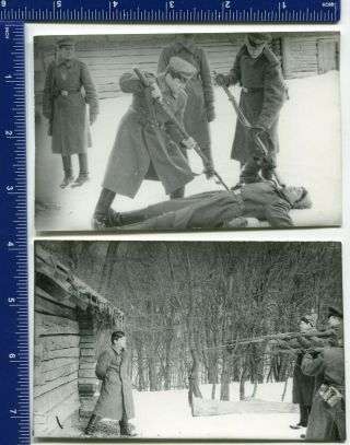 Ww Military Ussr Photo Execution Soldiers Red Army Officer Uniform Shooting Down