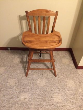 Vintage Wooden High Chair In