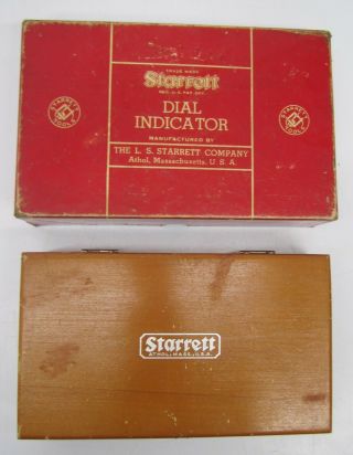 Vtg Starrett Dial Test Indicator Set 196A & Attachments Wood Case Machinist Tool 4