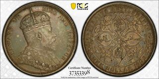 D64 Straits Settlements 1903 - B $1 Raised " B " Prid - 2 Pcgs Au - 50 Ex.  Rare Variety