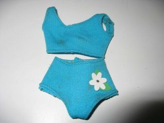 Vintage Standard Barbie Htf Turquoise Swimsuit W/attached Flower