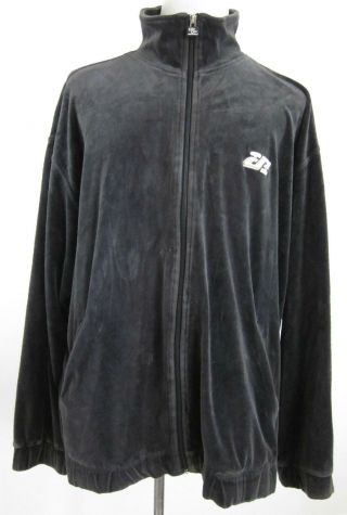 Vintage Pelle Pelle Marc Buchanan Velour Track Suit Jacket Black Sz Xxl