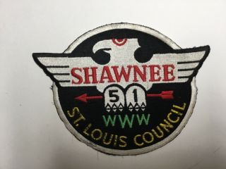 Vintage Shawnee Lodge 51 Jacket Patch (J1) St.  Louis Council Boy Scouts.  Rare 3