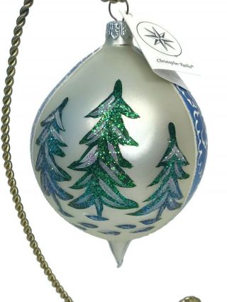 Vintage 1994 Christopher Radko Lucy Teardrop Santa Christmas Ornament Glass 3