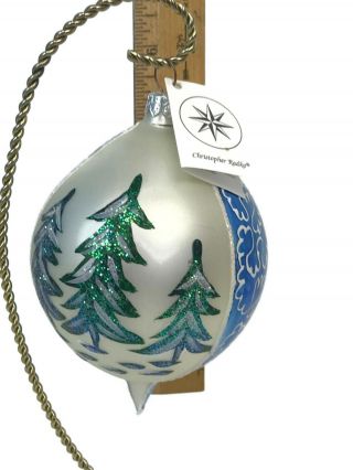 Vintage 1994 Christopher Radko Lucy Teardrop Santa Christmas Ornament Glass 4
