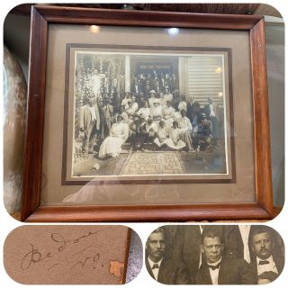 Real Photo Of Booker T.  Washington Theodore Roosevelt Silver Portrait Family Vtg