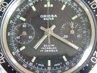 Vintage 1960 ' s Oriosa Diver ' s Chronograph Watch 20 ATM.  Serviced Mainspring. 5
