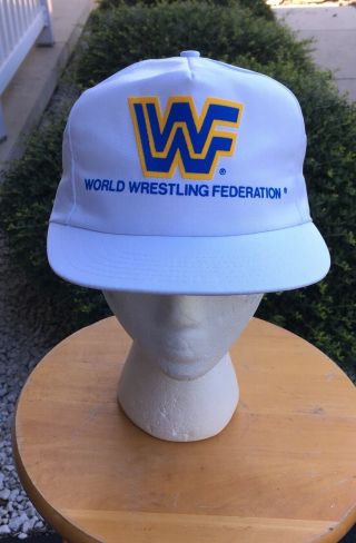 Rare Vintage Wwf Snapback Hat Cap - White - Very - Usa Made - Read Desc