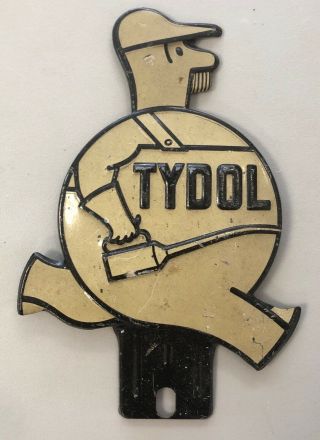 Vintage Metal Tydol License Plate Topper - Veedol Oil Quality Collector