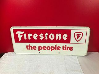 Vintage Rare 1960 25 " Firestone The People Tires Gas Oil Advertising Sign