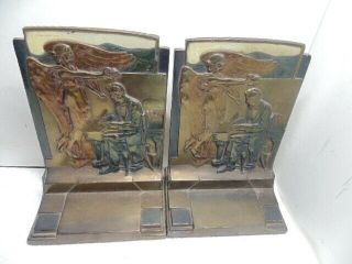 Vintage Bookends The Emancipator Lincoln Pompeian Bronze Co 1925