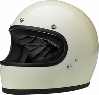 Biltwell Inc Gringo Dot/ece Retro Full - Face Helmet (gloss Vintage White) X - Large