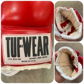 DEADSTOCK 80s TUF - WEAR Boxing Gloves w/ BOX 10oz NOS Sparring Gloves Rocky VTG 11