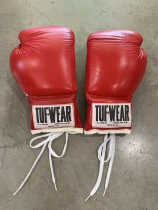 DEADSTOCK 80s TUF - WEAR Boxing Gloves w/ BOX 10oz NOS Sparring Gloves Rocky VTG 5