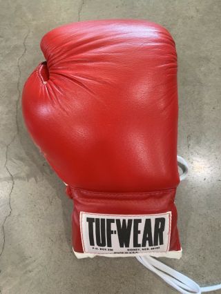 DEADSTOCK 80s TUF - WEAR Boxing Gloves w/ BOX 10oz NOS Sparring Gloves Rocky VTG 8