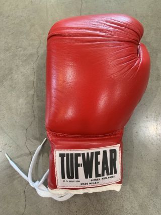 DEADSTOCK 80s TUF - WEAR Boxing Gloves w/ BOX 10oz NOS Sparring Gloves Rocky VTG 9
