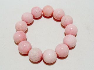 Vintage Natural Pink Angel Skin Coral Beaded Bracelet,