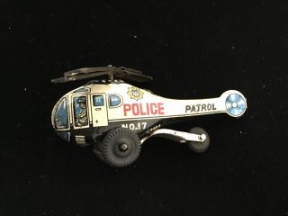 Collectable Vintage Tin Toy Police Helicoptor - Japan - 4 " Good Vintage