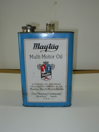 Maytag 1 Gallon Multi - Motor Oil Can Un - Opened Vintage