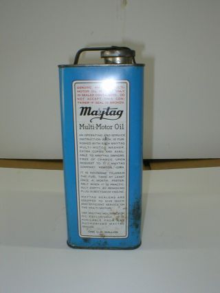MAYTAG 1 GALLON MULTI - MOTOR OIL CAN UN - OPENED VINTAGE 4