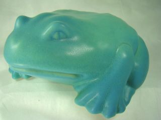 Van Briggle Art Pottery Rare Huge Garden Frog Toad Figural Ming Turquoise Glazes