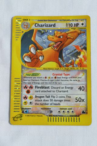 Pokemon,  Crystal Charizard Holo 146/144,  Skyridge,