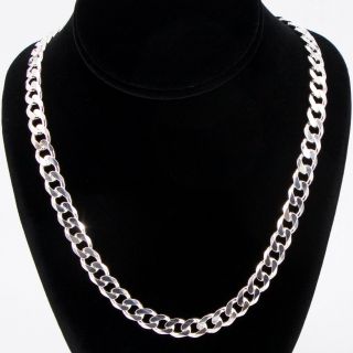 Sterling Silver - Italy 9mm Cuban Link Chain 24 " Heavy Necklace - 87.  5g