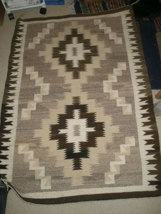 Authentic Native American Indian Navajo Rug 59.  5 " X41 " Handwoven Vtg 1959