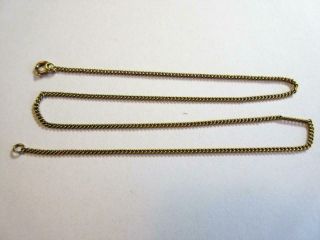 Vintage Solid 9ct Gold 16 Inch Long Fine Curb Link Necklace,  Chain - 4g