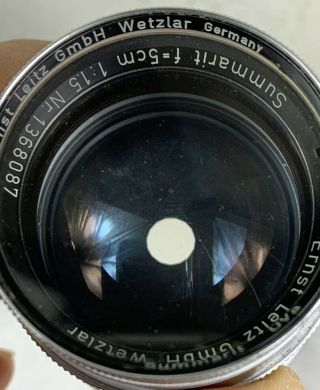 Leica Summarit 5cm 50mm f 1.  5 Ernst Leitz GmbH Wetzlar Lens Nr 1368087 Vintage 11