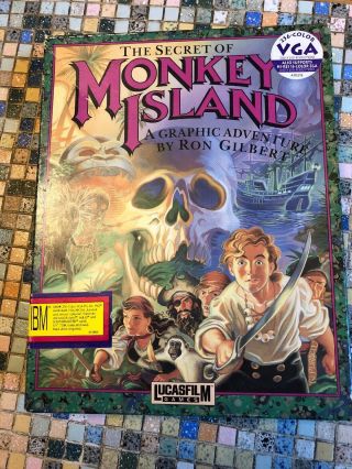 Vintage 1990 The Secret Of Monkey Island Lucasfilm 3.  5 Ibm Discs,  Vga